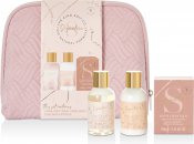 The Kind Edit Co. Signature Cosmetic Bag Gift Set 100ml Body Wash + 100ml Body Lotion + 100g Bath Crystals + Cosmetic Bag