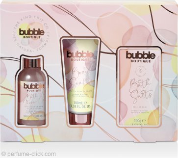 The Kind Edit Co. Bubble Boutique Pamper Treats Gift Set 3.4oz (100ml) Bath & Shower Gel + 3.4oz (100ml) Body Souffle + 100g Bath Salts