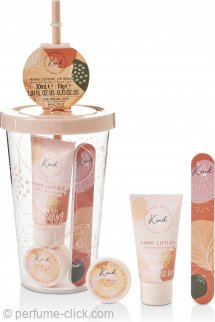 The Kind Edit Co. Kind Drinking Cup Gift Set 1.0oz (30ml) Hand Lotion + 10g Lip Balm + Nail File + Drinking Cup With Straw