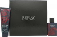Replay Signature Red Dragon Gift Set 1.7oz (50ml) EDT + 3.4oz (100ml) Aftershave