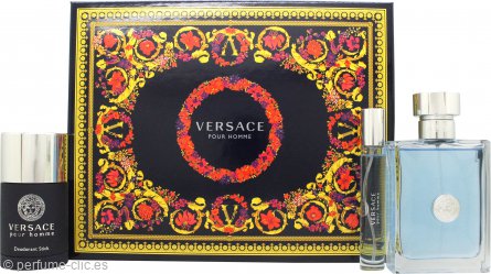 Versace Pour Homme Dylan Blue Gift Set 100ml EDT + 10ml EDT + 75g Deodorant  Stick