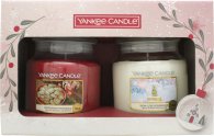 Yankee Candle Gift Set 411g Peppermint Pinwheels Candle + 411g Snow Globe Wonderland Candle