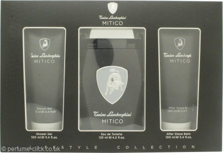 Lamborghini Mitico Gift Set 125ml EDT + 100ml Shower Gel + 100ml Aftershave  Balm