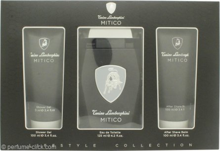 Lamborghini Mitico Gift Set 4.2oz (125ml) EDT + 3.4oz (100ml) Shower Gel + 3.4oz (100ml) Aftershave Balm