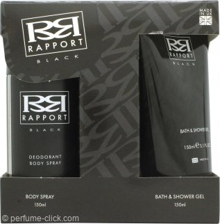 Dana Rapport Black Gift Set 5.1oz (150ml) Shower Gel + 5.1oz (150ml) Deodorant Body Spray