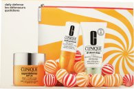 Clinique Fatigue Fighters Geschenkset 50ml Superdefense Multi-Correcting Crème SPF25 + 30ml All About Clean Cleansing & Exfoliating Jelly + 8.5ml Fresh Pressed Daily Booster