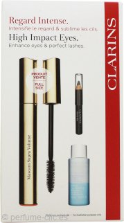 Clarins High Impact Eyes Gift Set 8ml Supra Volume Mascara - Black + 10ml Instant Eye Make-Up Remover + Mini Crayon Khol - Black