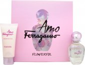 Salvatore Ferragamo Amo Ferragamo Flowerful Gift Set 50ml EDT Spray + 100ml Body Lotion