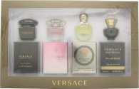 Versace Miniatures for Her Gift Set 5ml Crystal Noir EDT + 5ml Bright Crystal EDT + 5ml Eros Pour Femme EDT + 5ml Pour Femme Dylan Blue EDP
