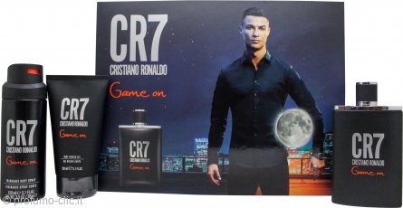 Cristiano Ronaldo CR7 Game On Set Regalo 100ml EDT Spray + 150ml Gel Doccia + 150ml Spay Corpo