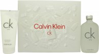Calvin Klein CK One Gift Set 6.8oz (200ml) EDT + 6.8oz (200ml) Shower Gel - Christmas Edition