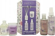 Yardley English Lavender Body & Home Collection Gift Set 3.4oz (100ml) Body Wash + 3.4oz (100ml) Body Mist + 1.7oz (50ml) Diffuser + Candle