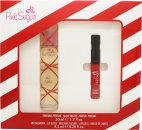Aquolina Pink Sugar Red Velvet Gift Set 1.7oz (50ml) EDT + 0.3oz (8.5ml) Lip Gloss - Red