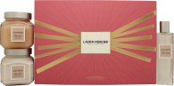 Laura Mercier Luxe Indulgence Ambre Vanille Collection Geschenkset 200ml Ambre Vanille Cream Honey Bad + 200ml Ambre Vanille Body Cream + 50ml Ambre Vanille EDT