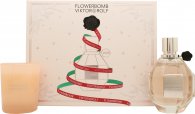 Viktor & Rolf FlowerBomb Christmas Edition Gift Set 100ml EDP + 70g Candle
