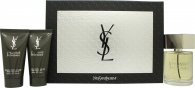 Yves Saint Laurent L'Homme Gift Set 3.4oz (100ml) EDT + 2 x 1.7oz (50ml) After Shave Balm