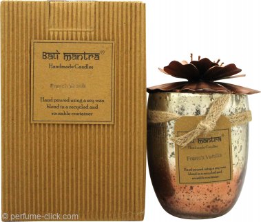 Bali Mantra Hibiscus Glass Copper Candle 500g - French Vanilla