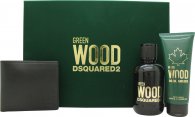 DSquared² Green Wood Gift Set 100ml EDT + 100ml Shower Gel + Wallet