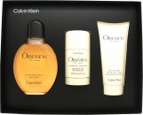 Calvin Klein Obsession Gift Set 4.2oz (125ml) EDT + 2.5oz (75ml) Aftershave Balm + 75g Deodorant Stick