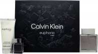 Calvin Klein Euphoria Geschenkset 100ml EDT + 100ml Aftershave Balsem + 15ml EDT