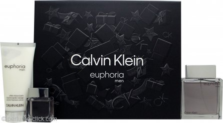 Calvin Klein Euphoria Gift Set 3.4oz 100ml EDT 3.4oz 100ml Aftershave Balm 0.5oz 15ml EDT