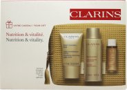 Clarins Nutri-Lumière Geschenkset 50ml Renewing Treatment Essence + 15ml Nachtcrème + 10ml Cleansing Micellar Water