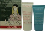 Clarins Gift Set 30ml Hand and Nail Treatment Cream + 15ml Hydra-Essentiel Silky Cream