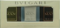 Bvlgari Man Gift Set 15ml Man In Black EDP + 15ml Man Glacial Essence EDP + 15ml Man Wood Essence EDP