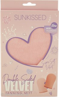 Sunkissed Double Sided Velvet Tanning Mitt - Peach