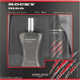 jeanne arthes rocky man woda toaletowa 100 ml   zestaw