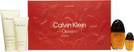 Click to view product details and reviews for Calvin klein obsession femme gift set 100ml edp 15ml edp 200ml lotion 100ml shower gel.