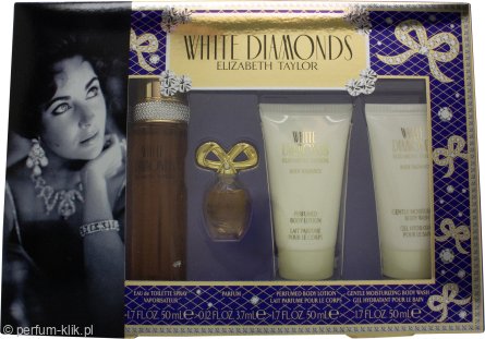 elizabeth taylor white diamonds woda toaletowa 50 ml   zestaw