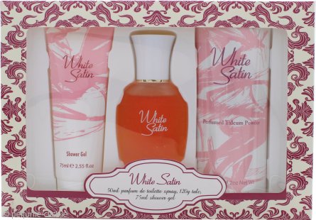 white satin perfume gift set