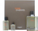 Hermes Terre D'Hermes Gift Set 3.4oz (100ml) EDT + 1.4oz (40ml) Shower Gel + 0.2oz (5ml) EDT