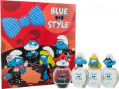 De Smurfen Blue Style Geschenkset 4 x 50ml EDT Spray - Grote Smurf + Klungerlsmurf + Smurfin + Brilsmurf