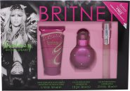 Britney Spears Fantasy Gift Set 30ml EDP Spray + 50ml Peeling do Ciała + 10ml EDP Spray