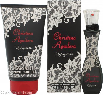Christina Aguilera Unforgettable Gift Set 1.0oz (30ml) EDP + 5.1oz (150ml) Body Lotion