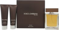 Dolce & Gabbana The One Gift Set 3.4oz (100ml) EDT + 1.7oz (50ml) Aftershave Balm + 1.7oz (50ml) Shower Gel