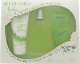 Instituto Español Agua Fresca de Azahar Aire de Sevilla Geschenkset 150ml EDT Spray + 150ml Exfoliërende Gel + 150ml Lichaamscrème