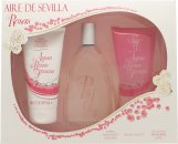 Instituto Español Aire de Sevilla Agua de Rosas Frescas Gift Set 5.1oz (150ml) EDT Spray + 5.1oz (150ml) Shower Gel + 5.1oz (150ml) Body Cream