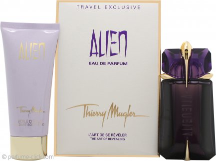 Thierry Mugler Alien Gift Set 2.0oz 60ml Refillable EDP Spray 3.4oz 100ml Body Lotion