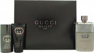 Gucci Guilty Pour Homme Gift Set 3.0oz (90ml) EDT Spray + 2.5oz (75ml) Deodorant Stick + 1.7oz (50ml) Shower Gel