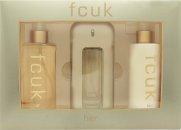 FCUK FCUK Gift Set Presentset 100ml EDT + 250ml Body Lotion + 250ml Fragrance Mist