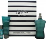Jean Paul Gaultier Le Male Gift Set 4.2oz (125ml) EDT + 2.5oz (75ml) All-Over Shower Gel + 0.3oz (10ml) EDT Mini