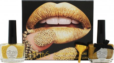 Ciate Caviar Manicure Luxe Lustre Gold Confezione Regalo 13.5ml Smalto Unghie in Ladylike Luxe + 60g Caviar Luxe Perle + Funnel
